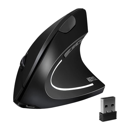 Asoyiol Ergonomic Mouse Wireless,Vertical Mouse Ergo With Usb Receiver 6 Buttons 800/1200/1600 Adjustable Dpi Computer Mice For