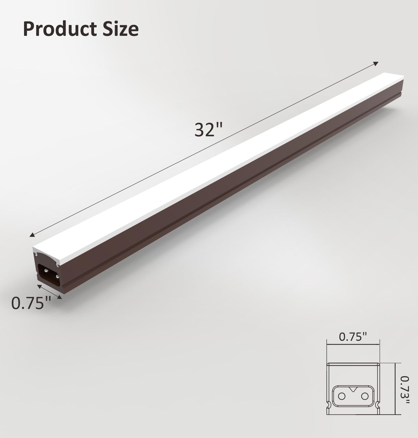 Leetdud Under Cabinet Lighting Plug In  32 Inch 1 Pc  Linkable Ac120V 3Cct 3000K/4000K/5000K Ultra Slim  Led Under Cabinet Lights For Counter Light  Kitchen  Shelf  Sink  Workshop  Desk  Bronze