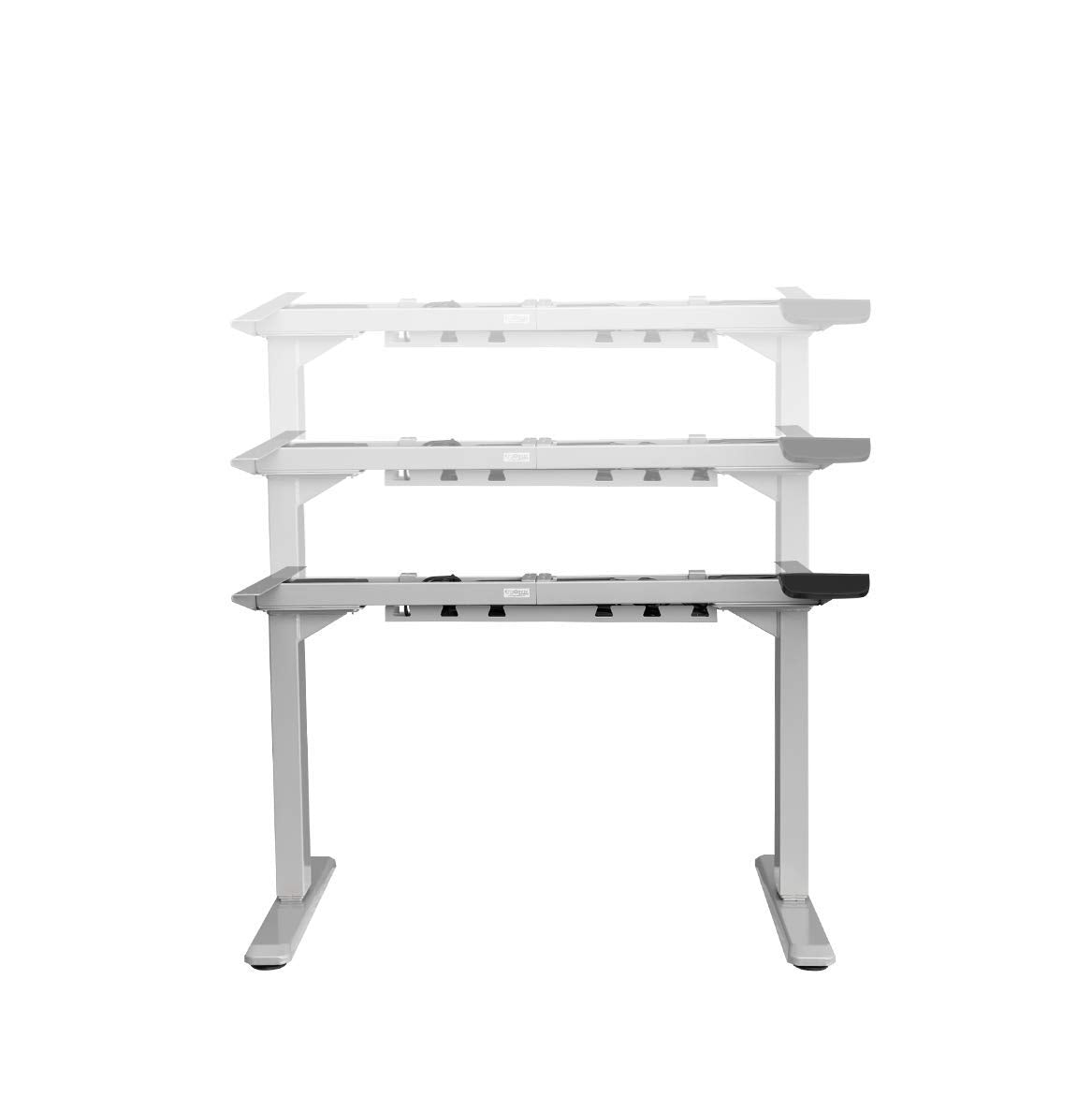 Ergomax Height Adjustable Ergonomic Standing Workstation Electric Desk Frame w/Dual Motor, Tabletop Not Included, 50 Inch Max, Black