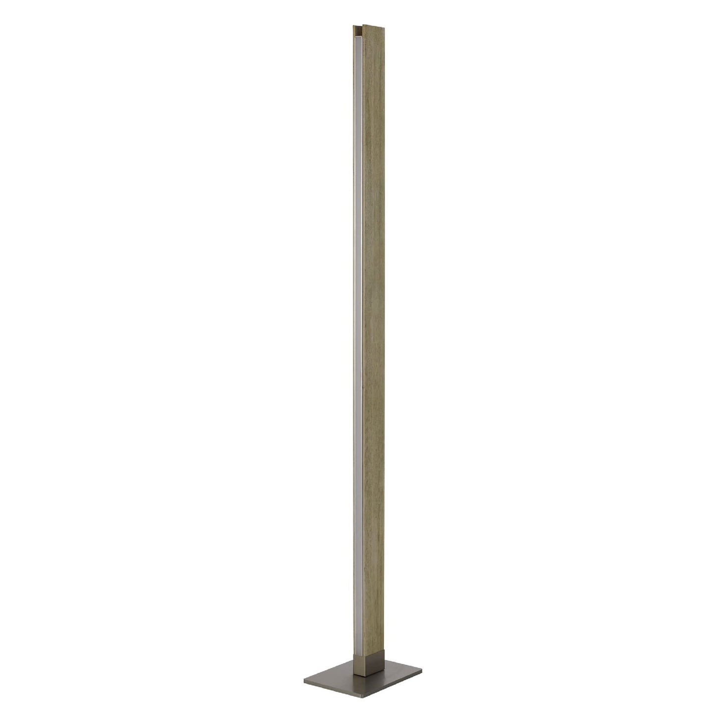 Benzara 61 Inch Wood Floor Lamp, Dimming LED Column, Brown, Model BM271958