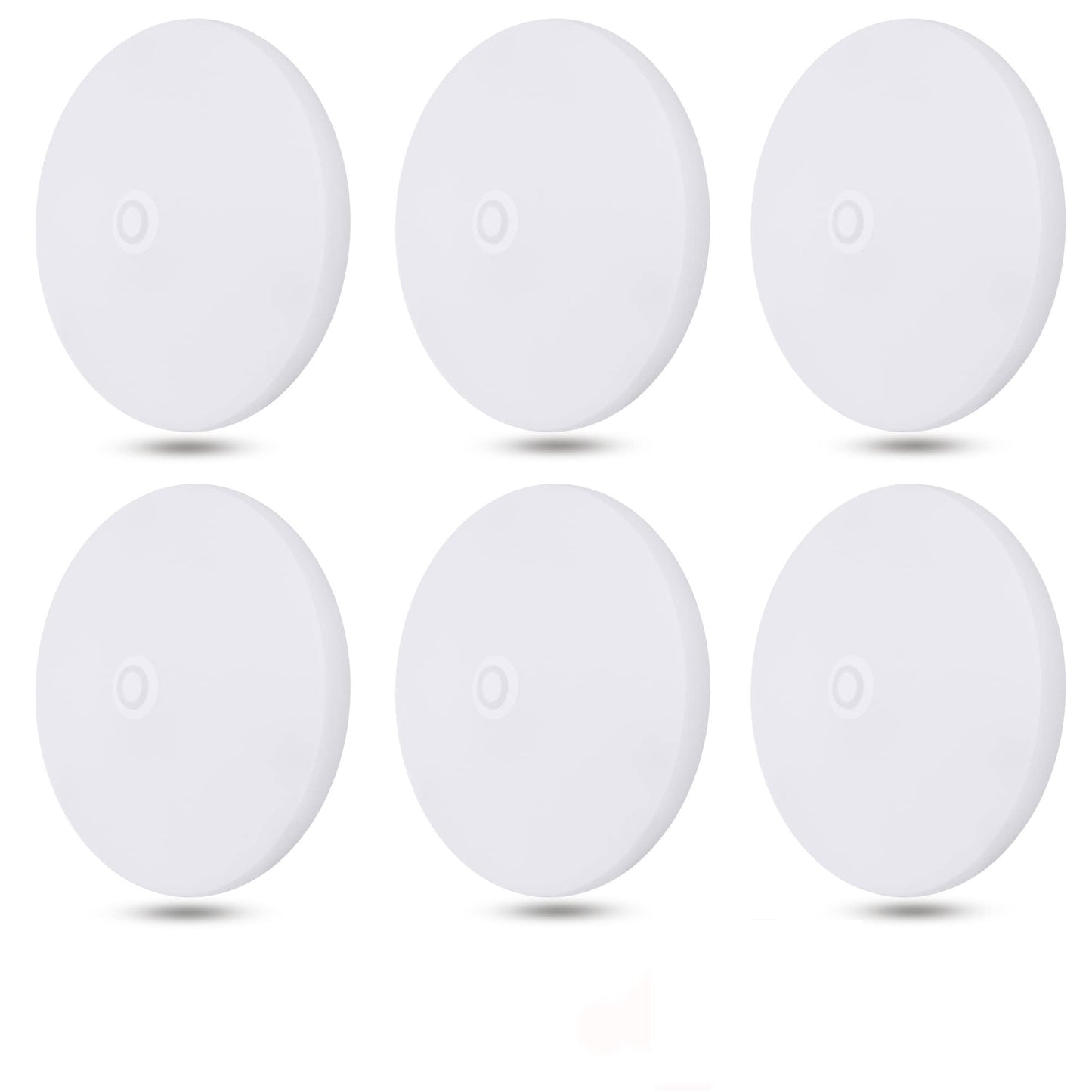 Facon LED RV Puck Light, 4.5in Super Slim, 6-Pack, 12V DC, Warm White 3400K, Surface Mount Ceiling Dome Light, Aluminum Base,