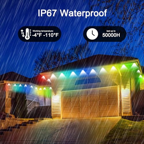 Yffshlcs Permanent Outdoor Lights  200Ft Outdoor String Light Smart Rgb With 72 Scene Modes  Ip67 Waterproof Holiday Lights For Outside  App And Remote Control Party Holidays