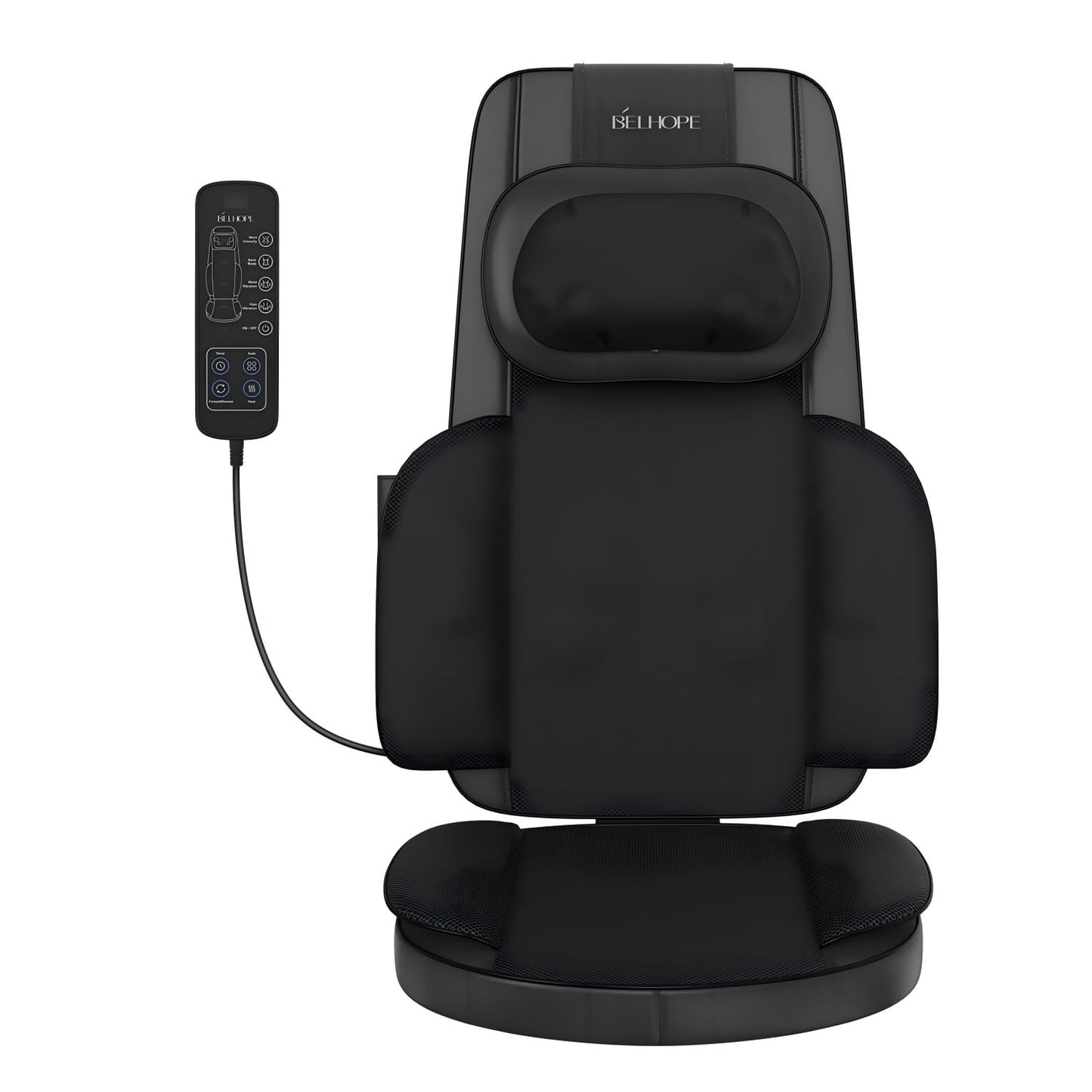 belhope Shiatsu Neck and Back Massager with Heat, 4D Kneading Back Massager for Pain Relief Deep Tissue, Comfortable Back Massage for Chair, Massage Mat for Home, Mother's Day Gifts for Men Women