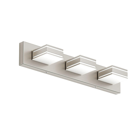 Ralbay 24Inch Brushed Nickel Bathroom Vanity Lights 3-Light Metal Acrylic Led Modern Bathroom Wall Lighting Fixtures