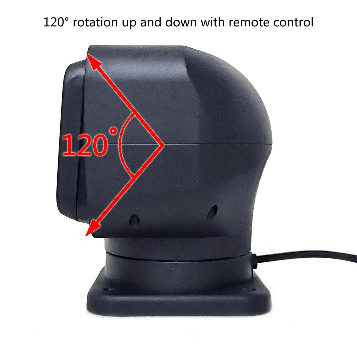 Led Search Light 7 Inch 70W 360 Degrees Rotating Remote Control 9-32V Super Bright Laser Work Light Spot Led Driving Lights Offroad Lights Boat Lighting Black Colour Water Proof