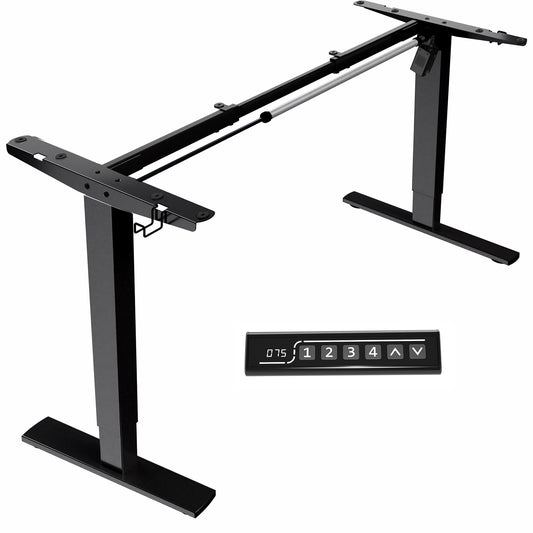 VIVO Electric Stand Up Desk Frame Workstation, Frame Only with 220 lbs Capacity, Brushless Motor Standing Height Adjustable Legs with Memory Controller, Black, DESK-V100EBY