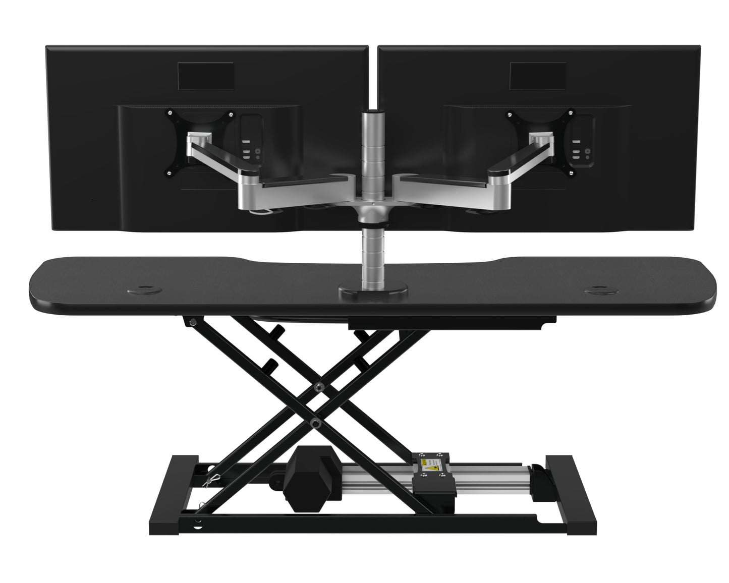 VERSADESK® PowerPro™ Elite® 48” x 24” Electric Sit-to-Stand Desk Converter w/Keyboard Tray for Home or Office | USB Charging Port | Supports Multiple Monitors | Lifts 80 lbs. - Black