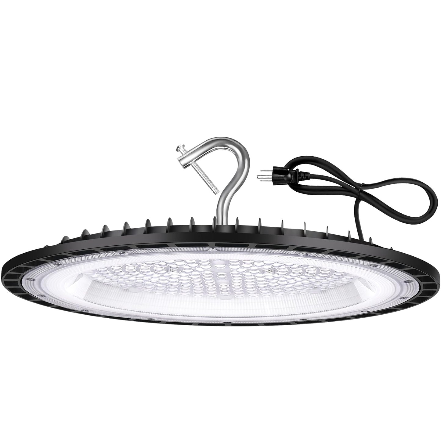 Yanycn 300W Ufo Led High Bay Light 120Vac 5000K Daylight Commercial Shop Bay Lighting Fixture 45000Lm [1300W Mh/Hps Equiv.] Us Plug Area Lighting For Warehouse/Barn/Gym/Factory/Workshop