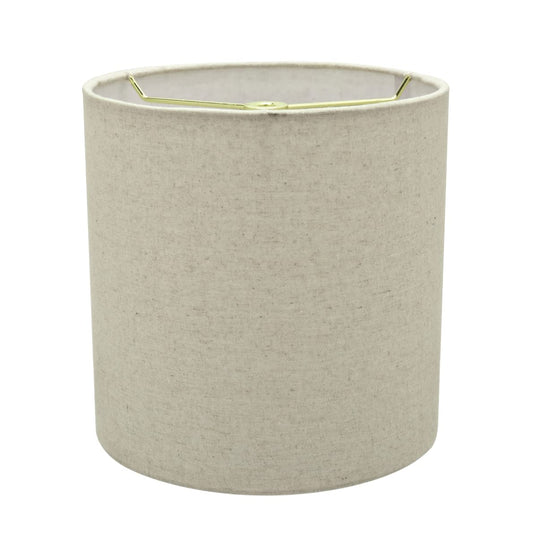 Aspen Creative Drum Lamp Shade, 8in Wide, Ash Beige, Linen, Model 31226A