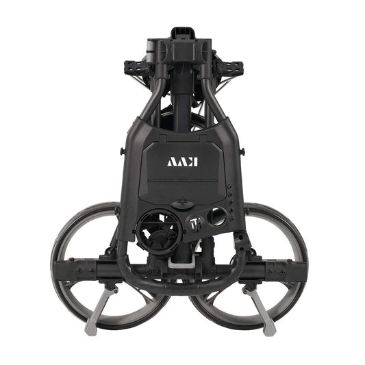 KVV 3 Wheel Compact Flat Folding Design Golf Push Cart with Lightweight and Sturdy Aluminum Frame Charcoal