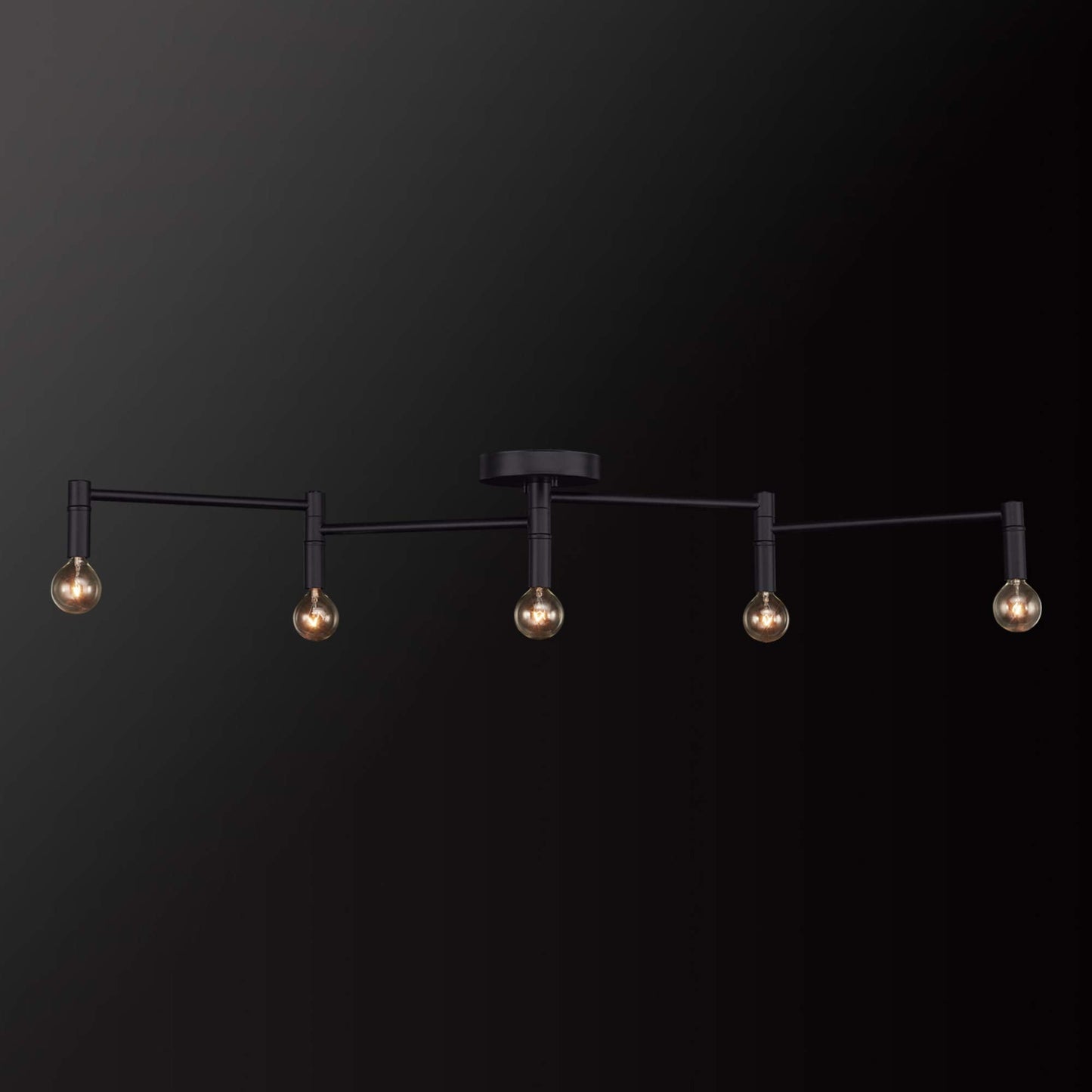 Globe Electric Tempo 5-Light Track Lighting, Matte Black, Model 59969, Metal Construction