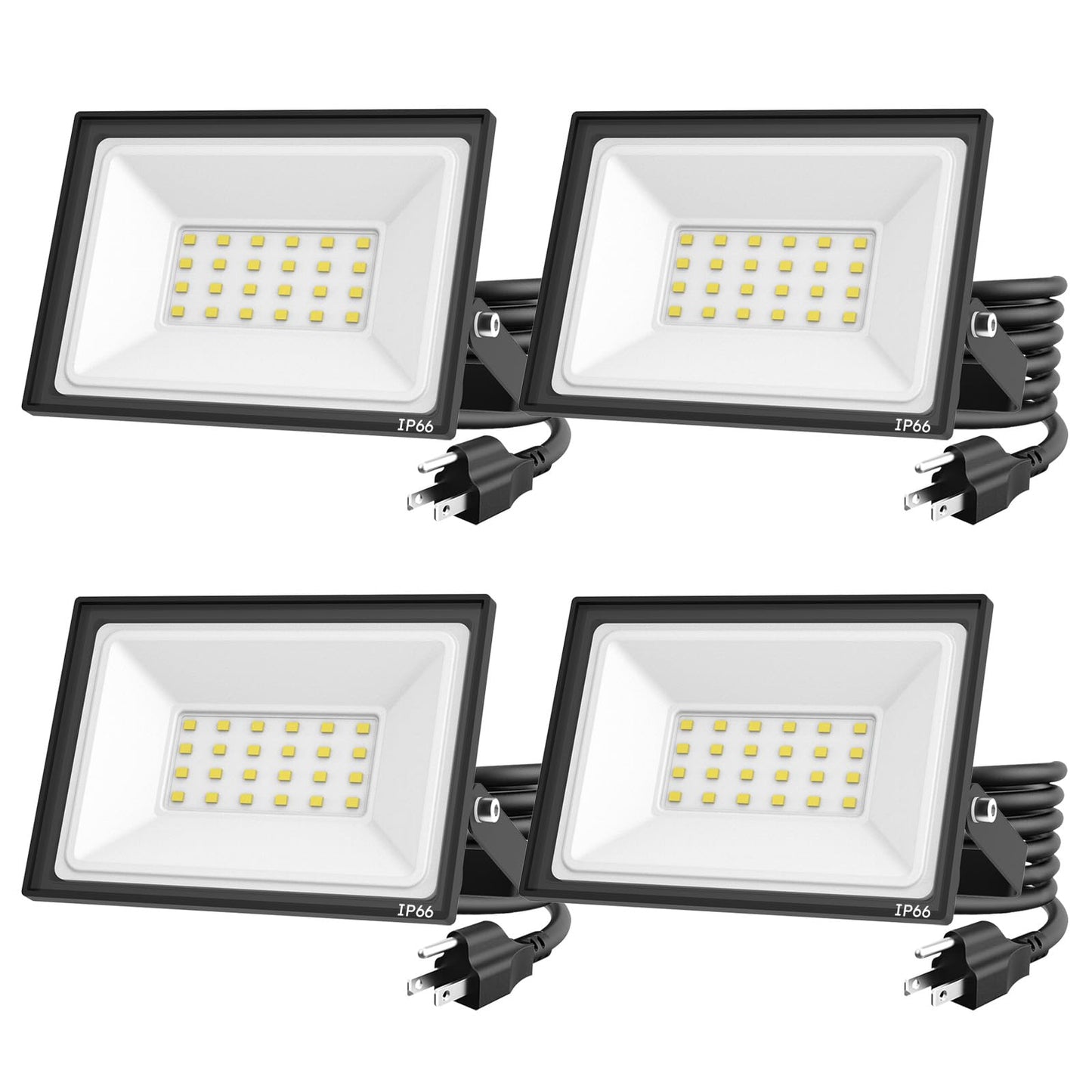 Madewell Living 4-Pack 30W Led Flood Lights Outdoor - 5400 Lumens Super Bright Security Lighting  Ip66 Waterproof  5000K Daylight - Energy-Efficient Outdoor Lights For Garage  Garden  Lawn  Backyard