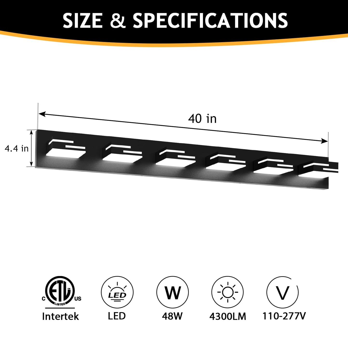 Lkhf Led Modern Bathroom Vanity Light Fixtures 6-Light 5Cct Dimmable Matte Black Vanity Lights For Bathroom Lighting Fixtures Over Mirror  With 350?Rotatable Acrylic Heads  40-Inch