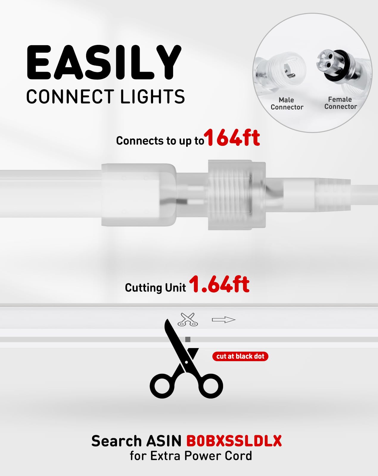 Shine Decor LED Neon Rope Lights, 65.6FT, Warm White, Waterproof PVC, Connectable for Home & Commercial Use