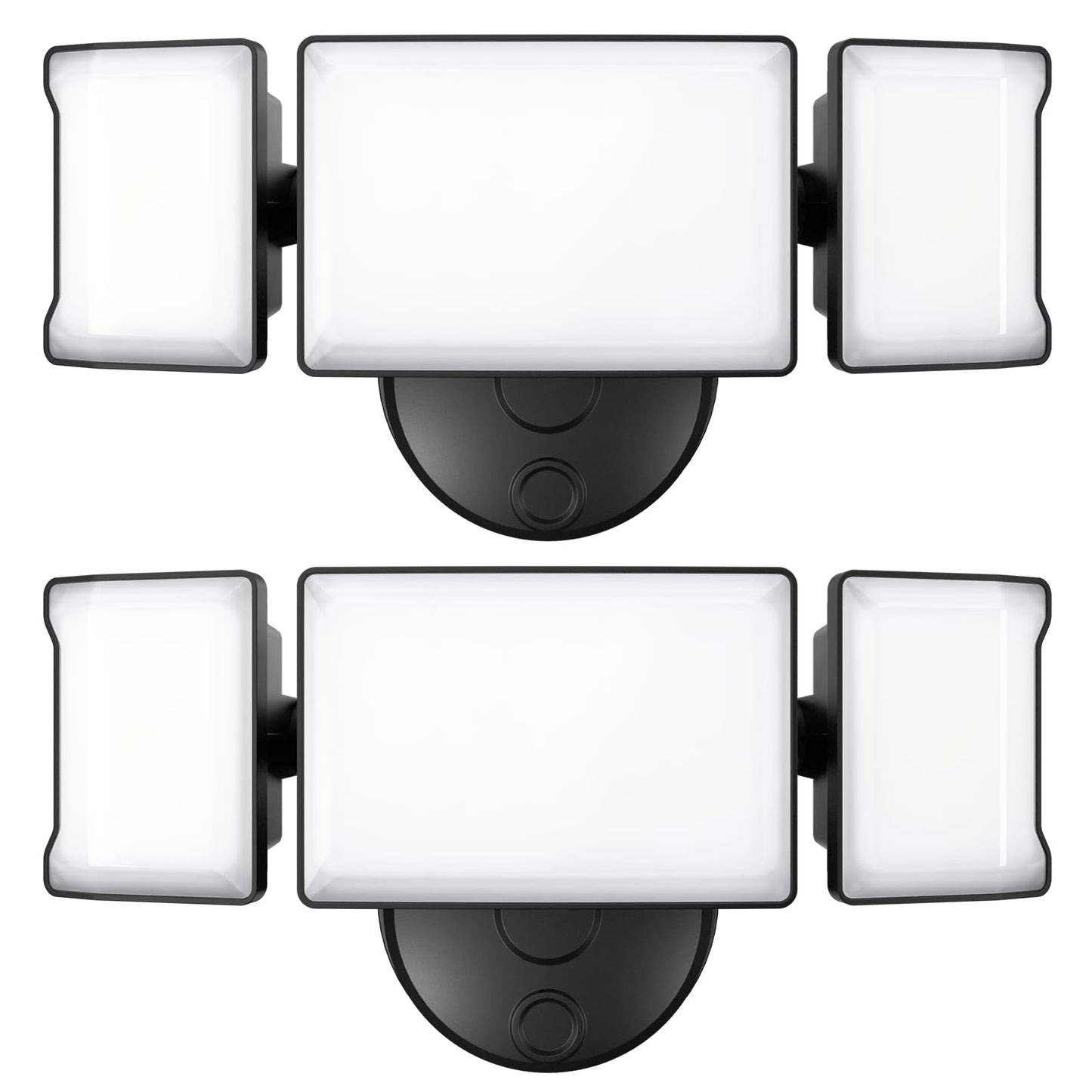 Olafus 60W Flood Lights Outdoor 2 Pack, 6000LM, 6500K, IP65 Waterproof, Black, Model BDB50-3