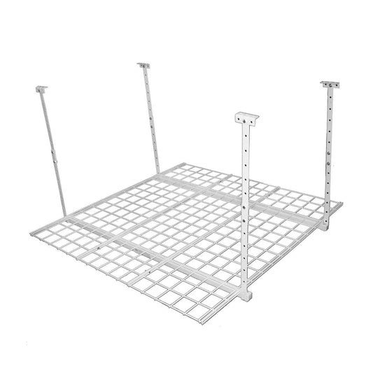 HyLoft Overhead adjustable Garage Storage Rack,Heavy Duty Steel Garage Storage System, 45-Inch x 45-Inch, White