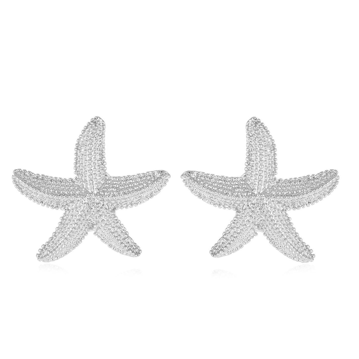 Starfish Shell Stud Earrings for Women Gold Silver Chunky Seashell Drop Dangle Earring Dainty Beach Summer Themed Jewelry