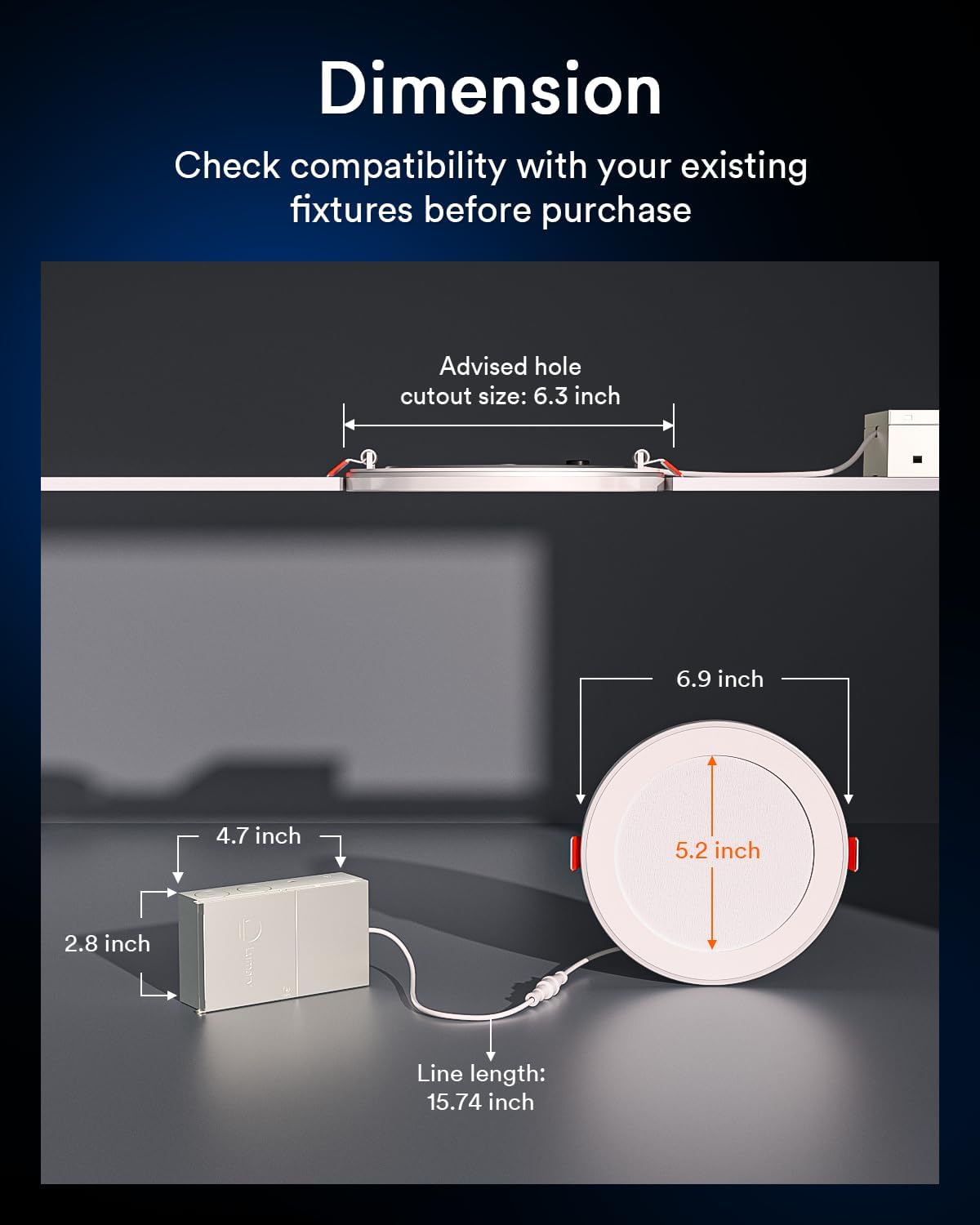 Lumary Rgbai Smart Recessed Lighting 6 Inch With Gradient Accent And Night Ring  12W 1000Lm Wi-Fi Led Recessed Lights  Led Downlight Compatible With Alexa/Google Assistant/Siri  4Pcs