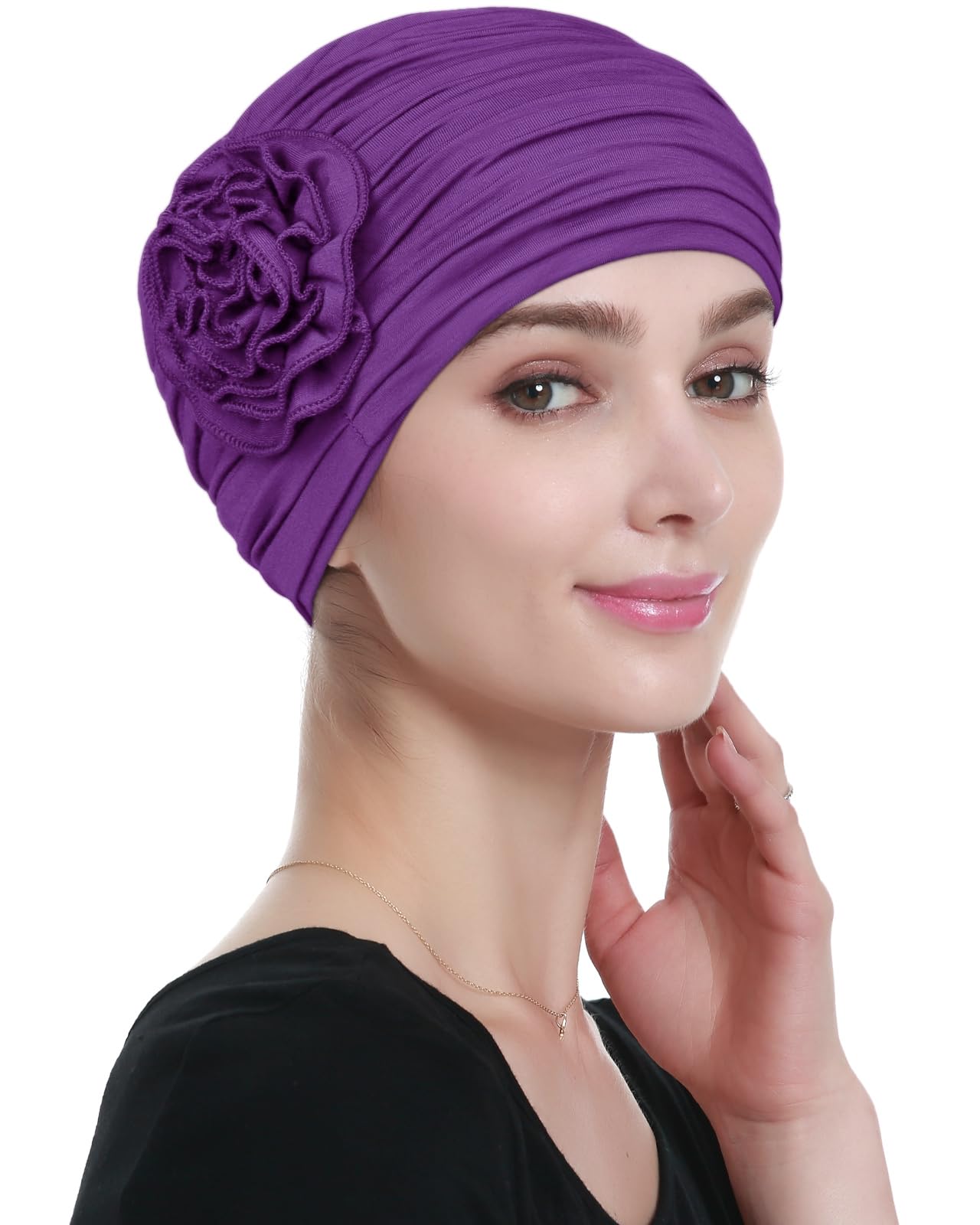 Alnorm Flower Design Chemo Hair Loss Caps Cancer Headwear for Women