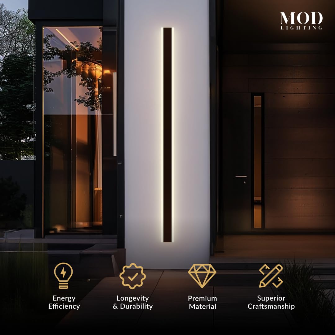 ?????? ???????????????? Haylen | Waterproof Outdoor Wall Light  Led Dimmable With Remote 3000K-6000K  Long Outdoor Porch Lights  Wired Lighting Fixture  Patio Exterior Wall Sconce  2-Pack (Black  79)