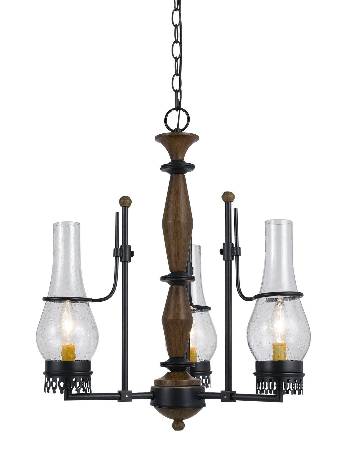 Cal Lighting FX-3564/3 Americana Three Light Chandelier, Metal, 21x21x23 inches, Brown, Bronze/Dark Finish