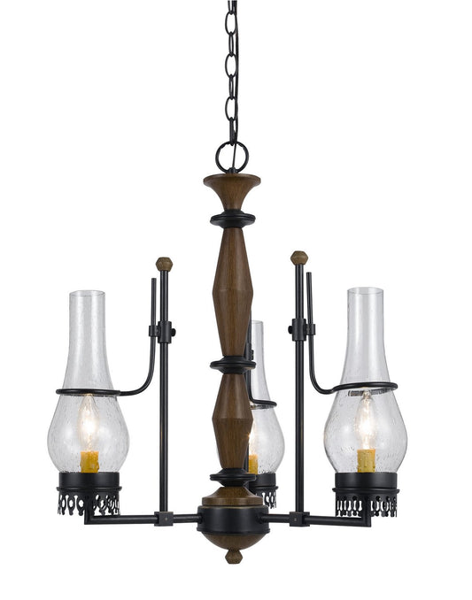 Cal Lighting FX-3564/3 Americana Three Light Chandelier, Metal, 21x21x23 inches, Brown, Bronze/Dark Finish
