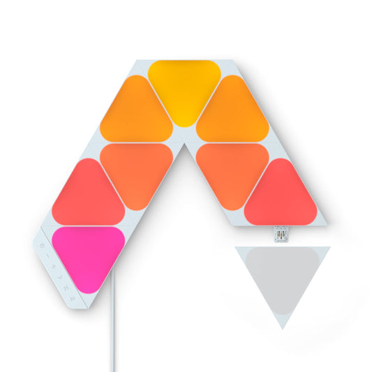 Nanoleaf Shapes Smart RGBW LED Wall Lights, Mini Triangles Kit (9 Pack), Multicolor, Model NL48-0003TW-9PK, Dimmable