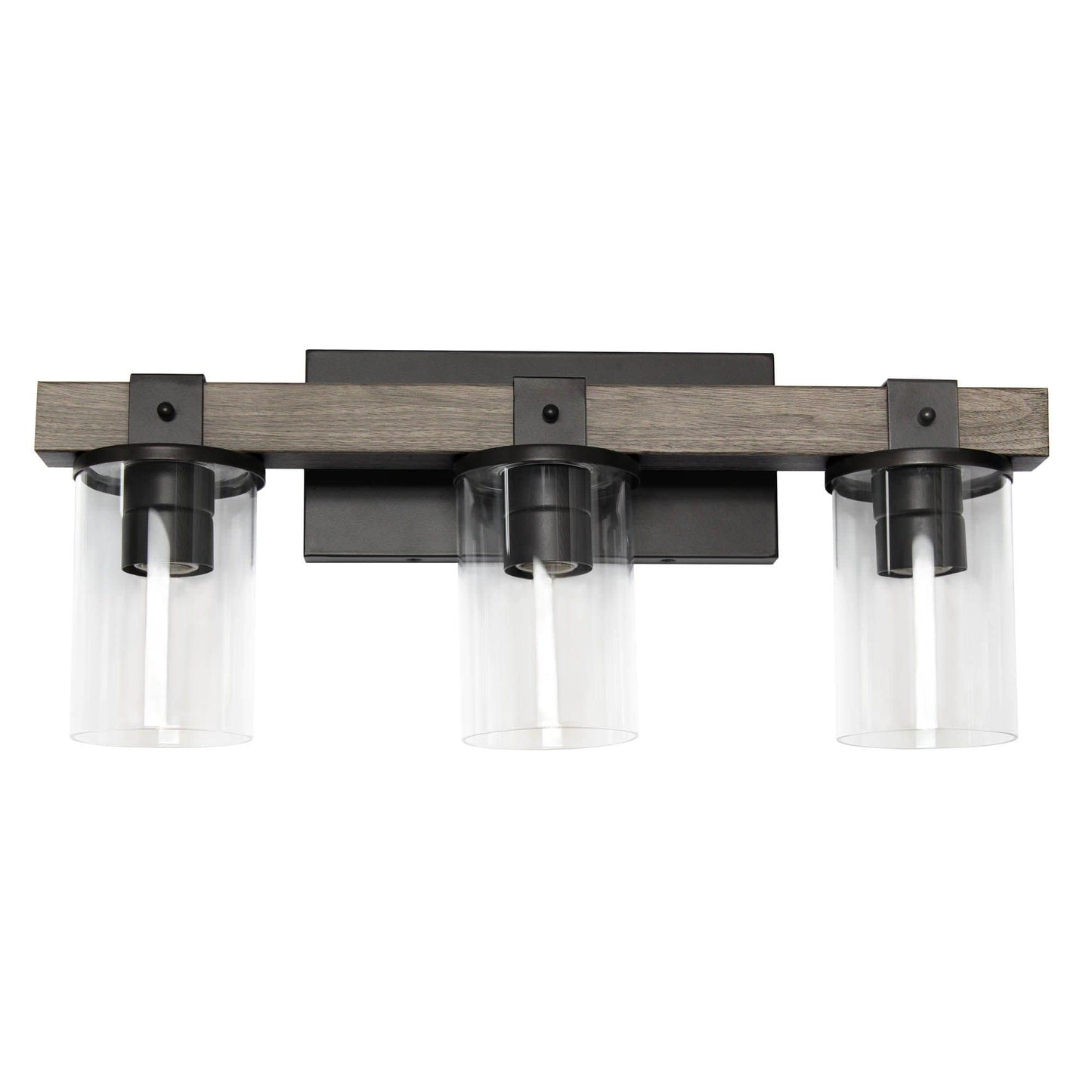 Elegant Designs VT1009-GRY 3 Light Bath Vanity, Gray, Metal, 22.25inL x 9.5inW x 5.5inH, Industrial Rustic Lantern
