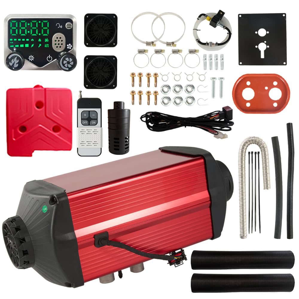 Diesel Heater 12V, 5KW Diesel Heaters with Thermostat, Dual Brushless Diesel Heater 10L/2.6Gal Fuel Tank, Diesel Parking Heater for Rvs, Trucks, Campers