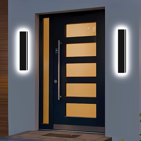 Picico 24In Modern Outdoor Lights 4.33 Inch Wide Ip65 Waterproof Long Exterior Light Fixtures Wall Mount Dimmable Linear Outdoor Led Wall Sconce Outside Lighting For Garage Front Door