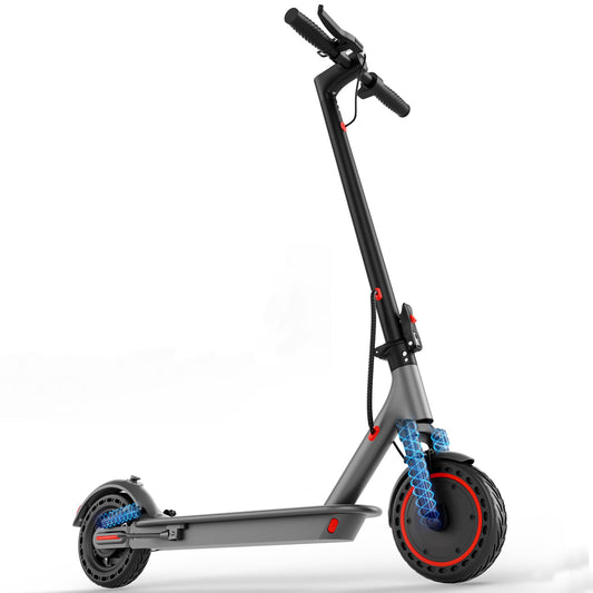 MAXSHOT Electric Scooter Adults, 500W Motor Up to 22 MPH, 22/28 Miles Long Range, 10" Solid Tires with Dual Suspension, Foldable Commuter E-Scooter with Dual Braking, LED Display & APP Control