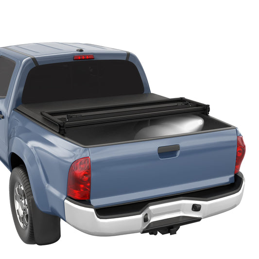 CARMOCAR Soft Tri-Fold Truck Bed Tonneau Cover for 2016-2025 Replacement for Toyota Tacoma Bed Cover 5ft,Truck Accessories with Led Light