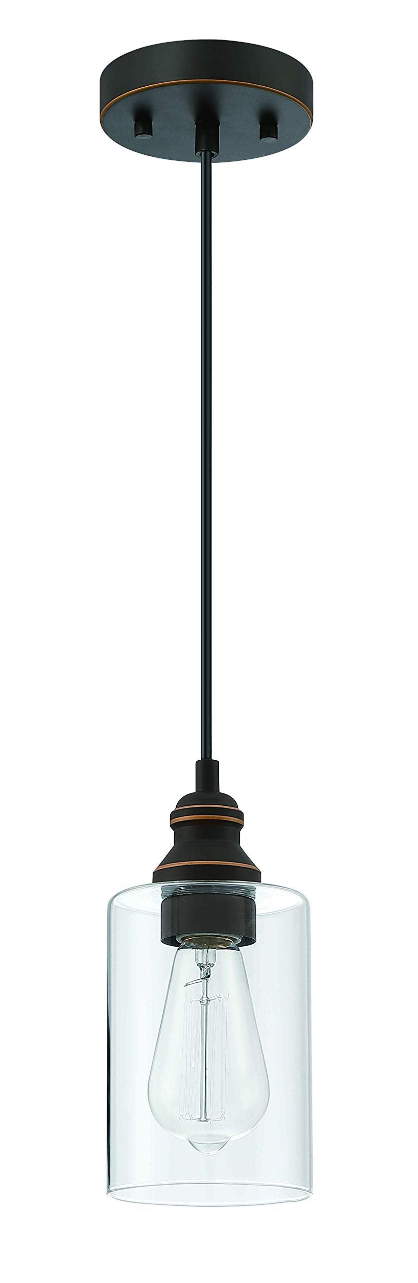 WISBEAM Pendant Lighting Fixture, Metal, Bronze, E26 Base, Max 60W, ETL Rated, 3-Pack, Model WS-PDL004