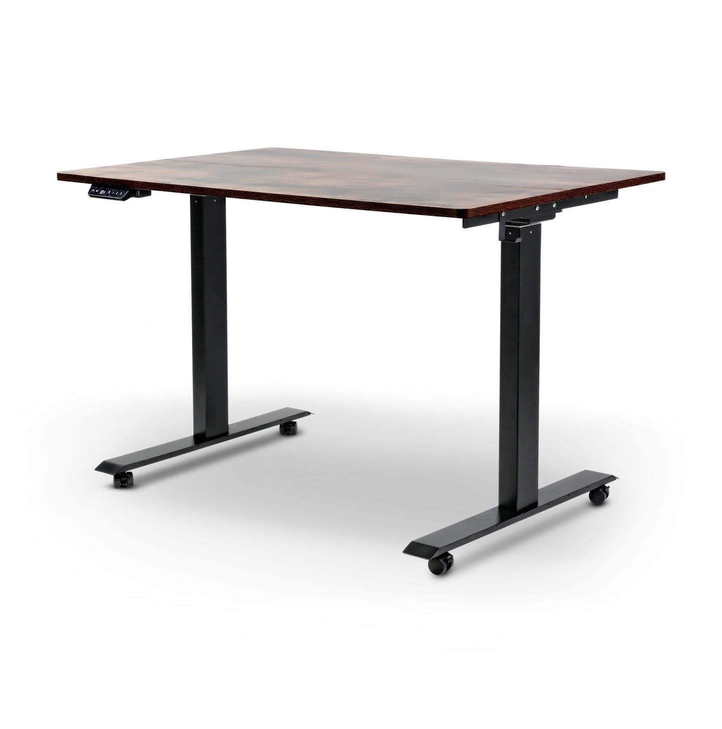 SuperHandy Standing Desk Adjustable Height (48'' x 30''), 3 Memory Presets - Large Electric Sit-Stand Adjustable Height up to 49'' - Rustic Wood