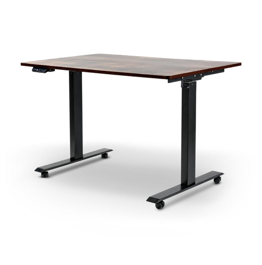 SuperHandy Standing Desk Adjustable Height (48'' x 30''), 3 Memory Presets - Large Electric Sit-Stand Adjustable Height up to 49'' - Rustic Wood