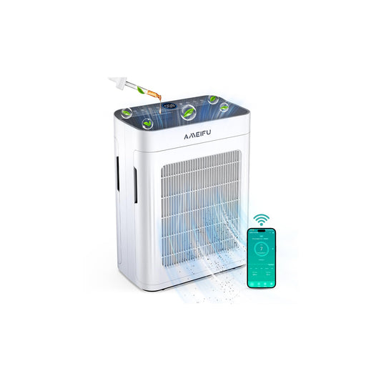 Air Purifiers for Home Large Room 3500 Ft2 with Washable Pre-filter, 3-Stage HEPA Double-Sided Air Purifier, Smart WiFi APP Control, Sleep Mode, PM2.5 Display Air Cleaner for Pets Hair, Dust, Smoke