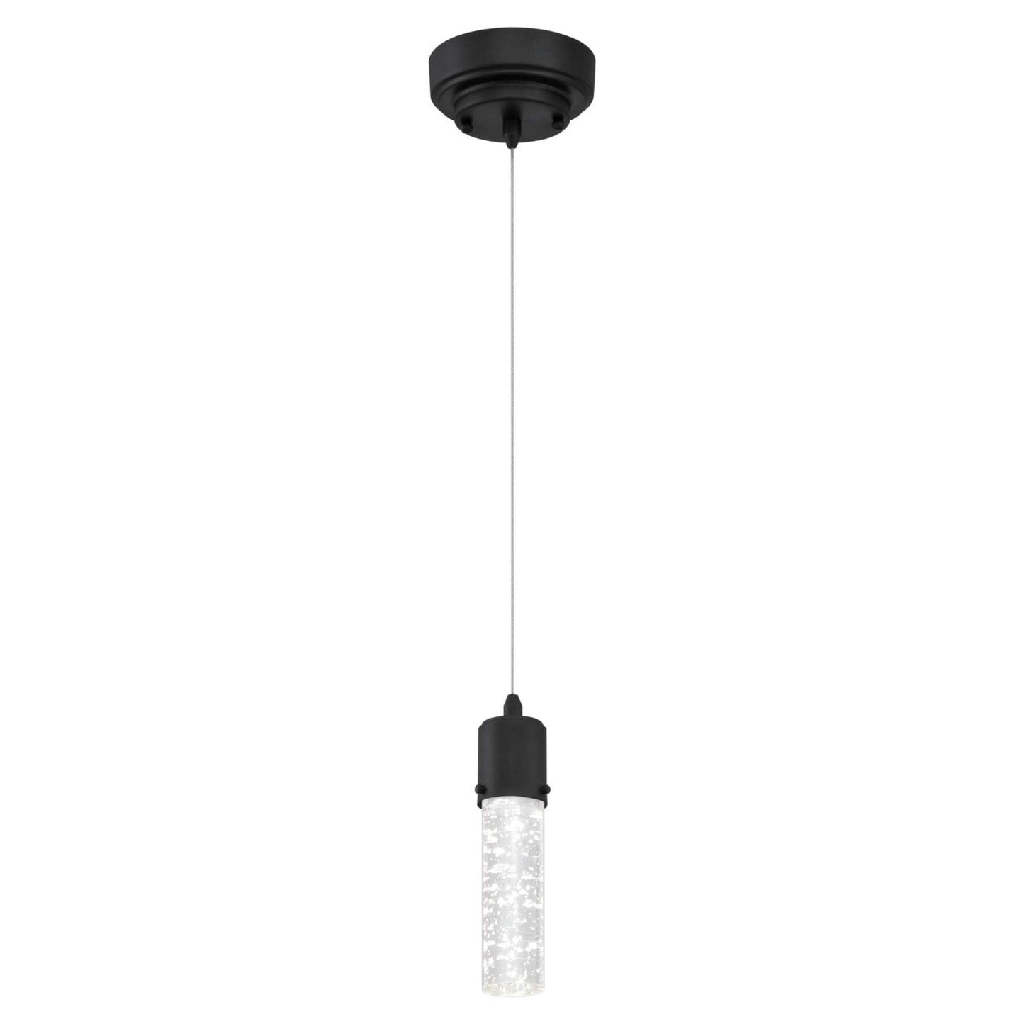 Westinghouse LED Indoor Mini Pendant Light, Matte Black, Bubble Glass, Model 6372300, One Size