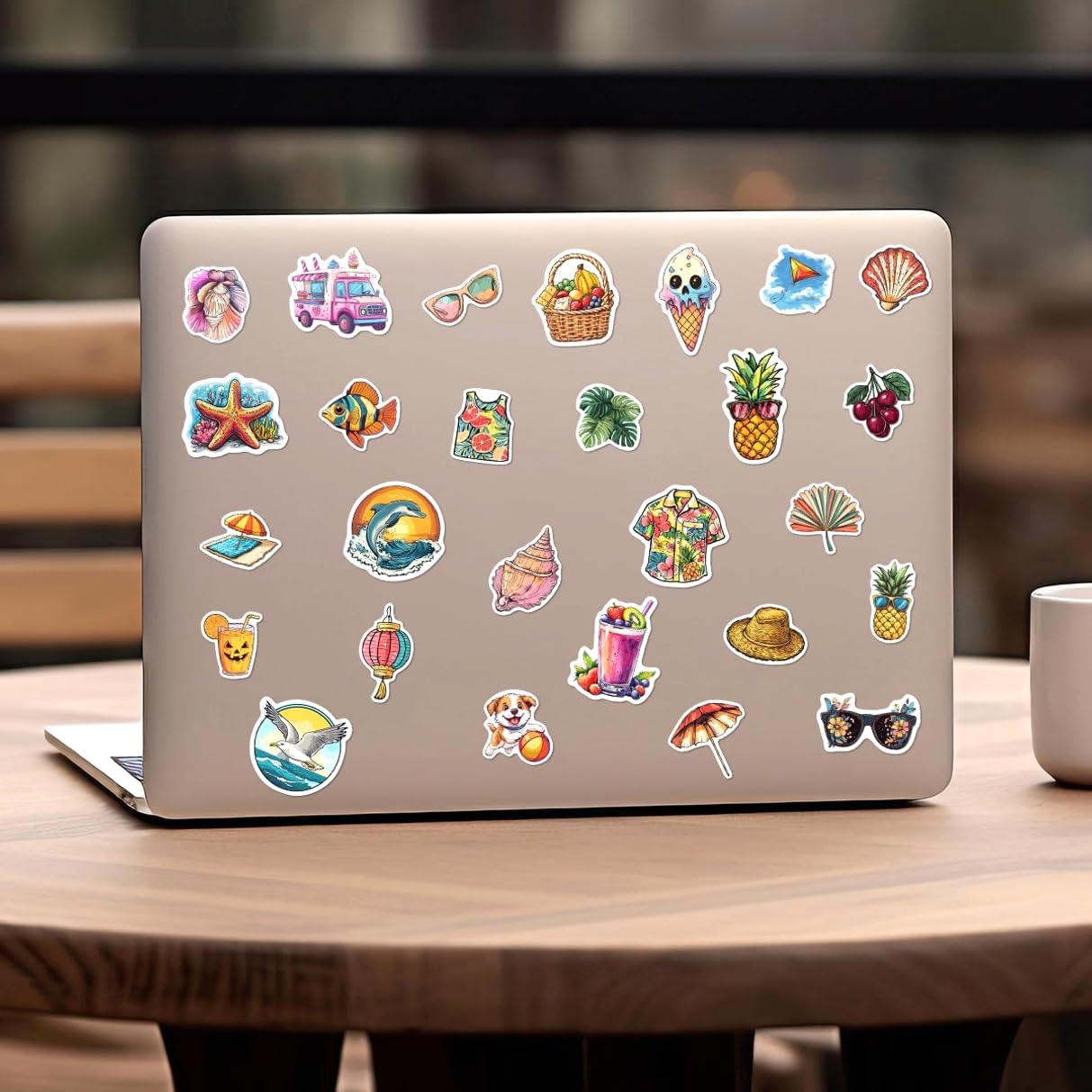 108 PCS Summer Stickers Pack, Waterproof Vinyl Decals for Laptop, Water Bottles, Skateboard, Phone, Beach Vacation Themed Decorative Stickers for Kids, Teens, Adults, Tropical