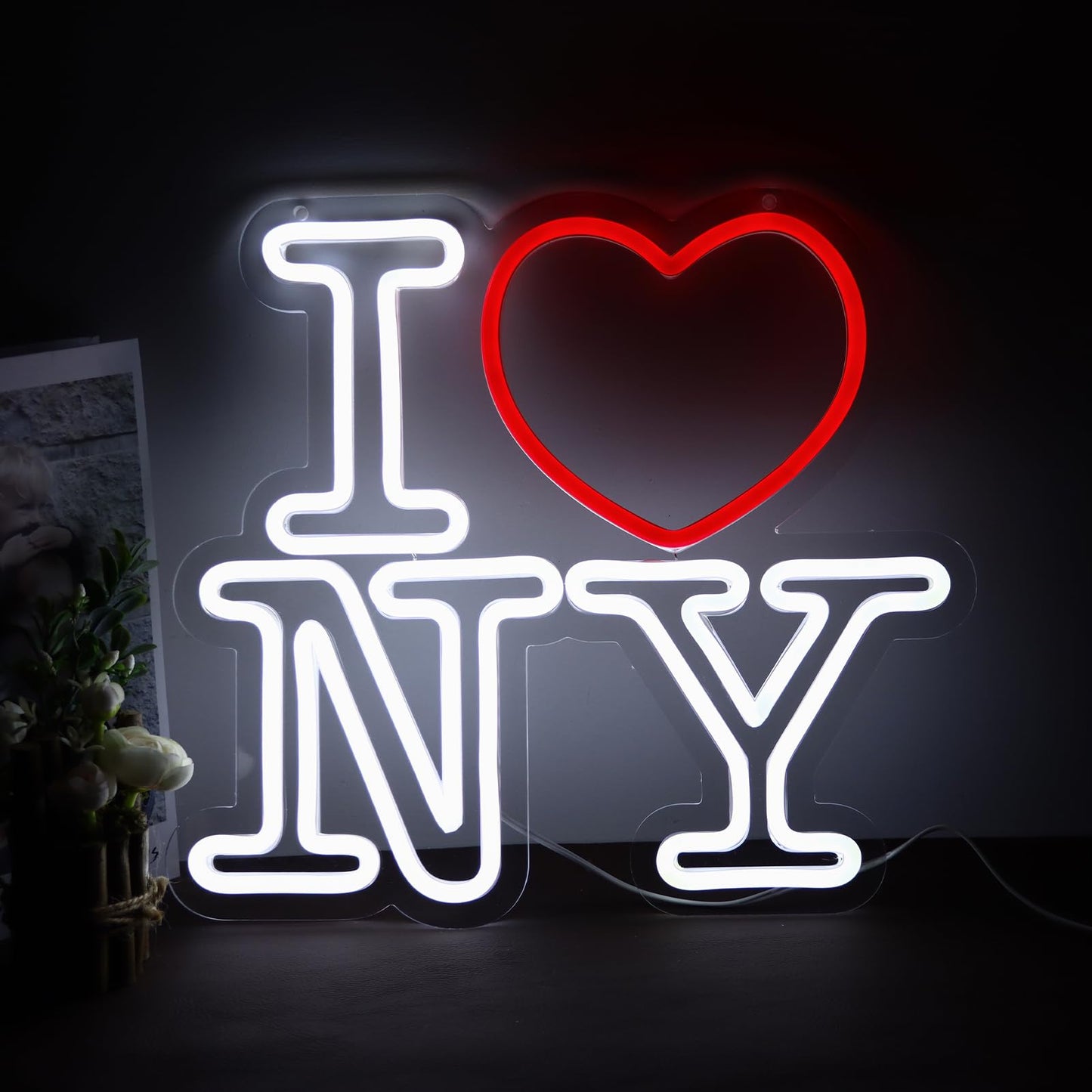 Qbanziou Love Ny Neon Signs For Wall Decor