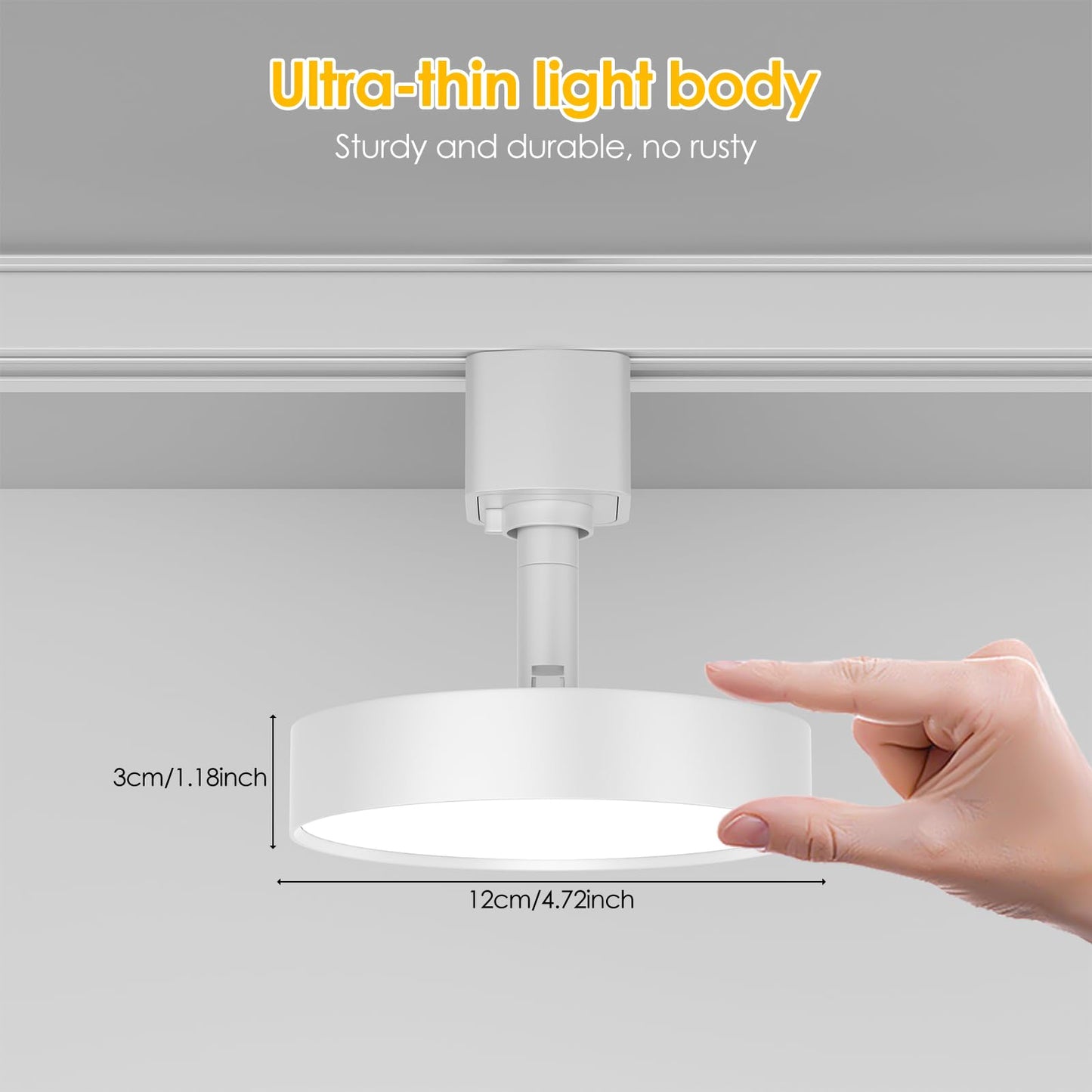 Tuyubee Diffuse Led Track Lighting Heads H Type Track Light Heads Dimmable Kitchen Track Lighting Fixtures Ceiling  Compatible With H Track Rails - Flicker Free Cri90+ 3000K 12W 1000Lm  4 Pack White