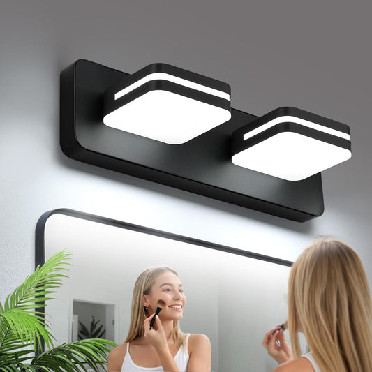 1000Lm Led Modern Bathroom Vanity Light Fixtures  360?Rotate Acrylic Matte Black Vanity Lights For Bathroom  Modern Wall Lighting Fixtures Over Mirror Kitchen Living Room (Natural White Light 5000K)