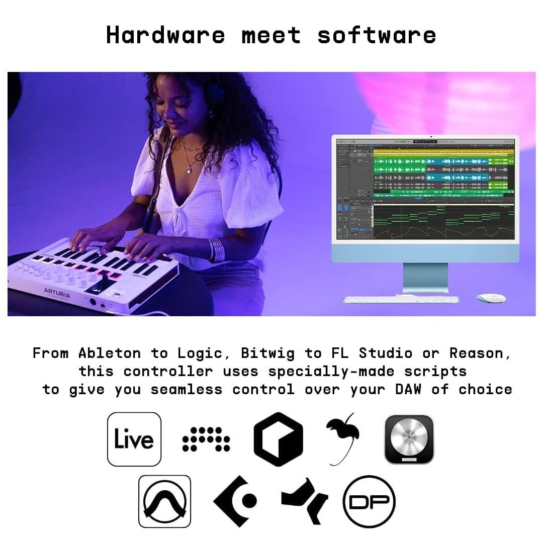 Arturia Minilab 3 - Universal Midi Controller For Music Production, With All-In-One Software Package - 25 Keys, 8 Multi-Color Pa