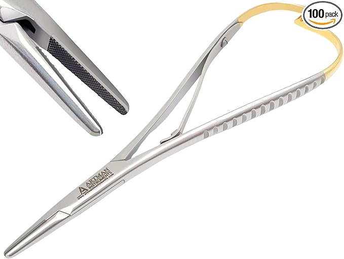 ARTMAN INSTRUMENTS Mathieu Ligature Elastic Placing Pliers 5.5" With Tungsten Carbide Inserts, separator placer, Orthodontic Lace back tightener (Pack of 5)