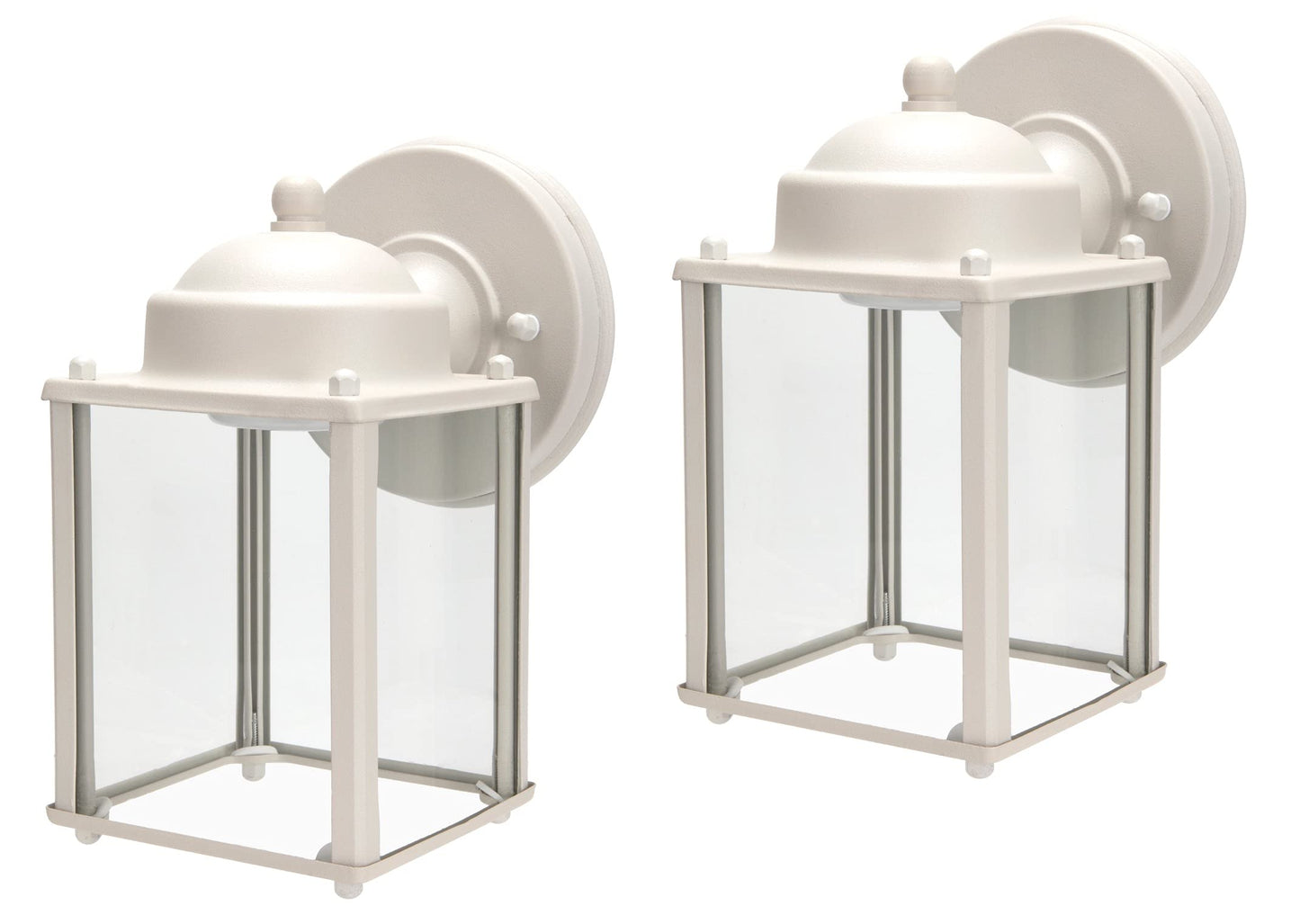 LIT-PaTH Outdoor LED Wall Lantern, 800 Lumen, 5000K Daylight White, Aluminum, 2-Pack White, Model LT-WL017