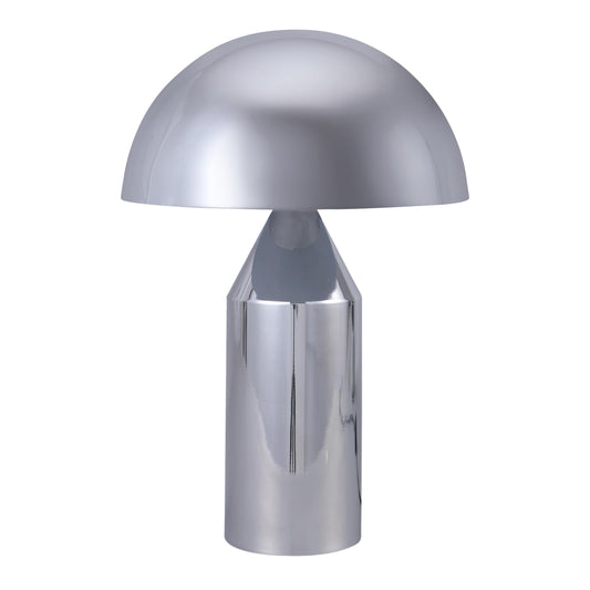 Brightech Venus 14 Globe Table Lamp - Modern Mid-Century Lamp With Golden Metal Shade - Nightstand  Bedside  Desk & Accent Table Lighting For Bedroom  Living Room & Office D?Cor - Chrome/Silver