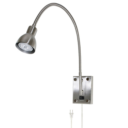 Cal LED Wall Sconce BO-119-BS, Brushed Steel Finish, Metal, 30.37 x 3.5 x 2.62 inches, Silver
