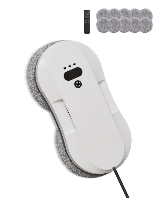 EAEGE Window Cleaning Robot, Automatic Window Cleaner Robot with Dual Spray-50ml Tank, Edge Detection, Intelligent Path Planning, 3000pa Strong Suction, Anti-Drop Protection