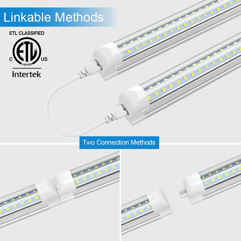 SHOPLED LED Shop Light Fixture, 27W 3510LM, 5000K Daylight, V Shape, 3FT, 4 Pack, Aluminum