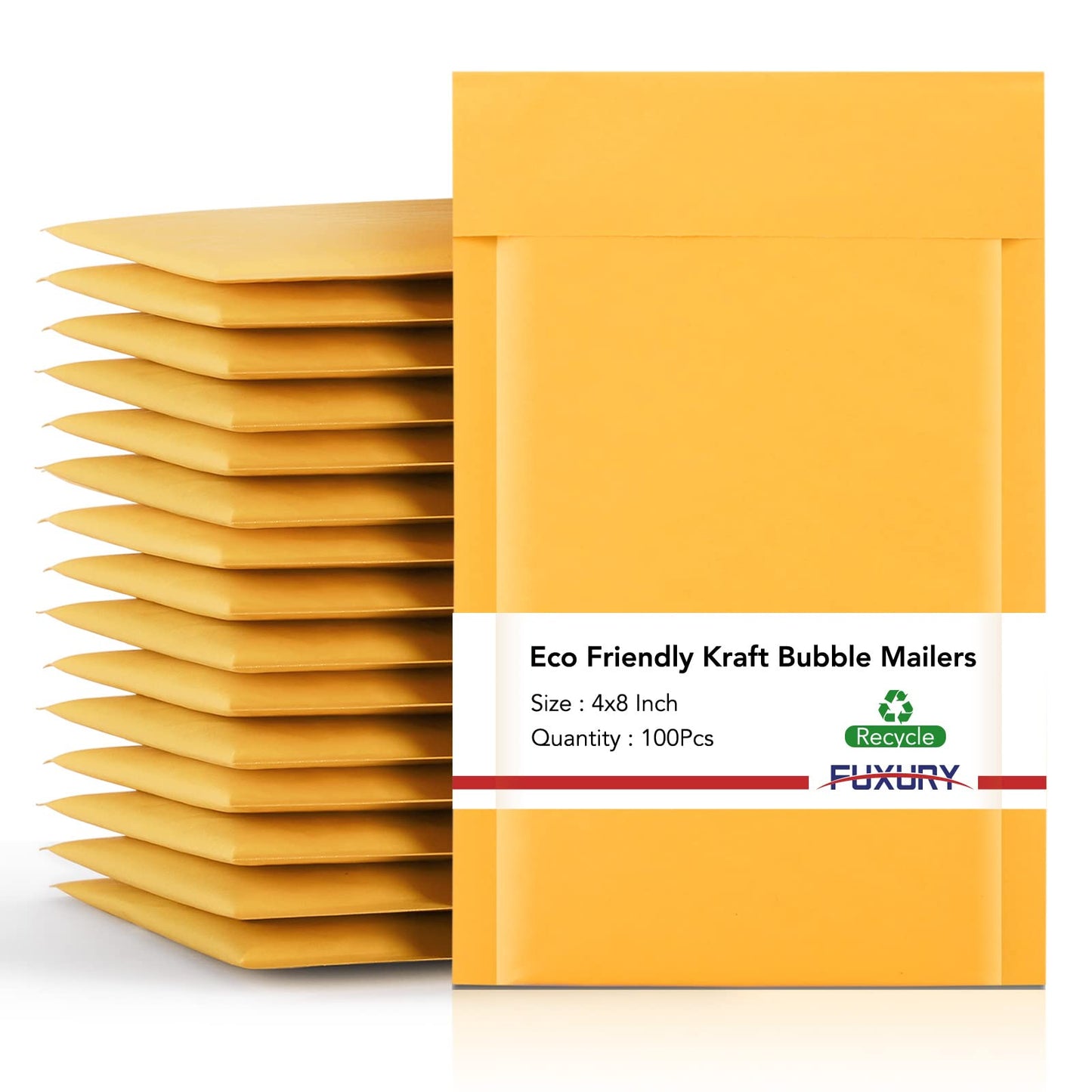 Fuxury Bubble Mailer 6x10" 100 Pack Kraft Padded Envelopes Usable Size 6x9" Kraft Bubble Envelopes for CDs, Video Games, Book Thick Padded Mailers #0 Small Yellow