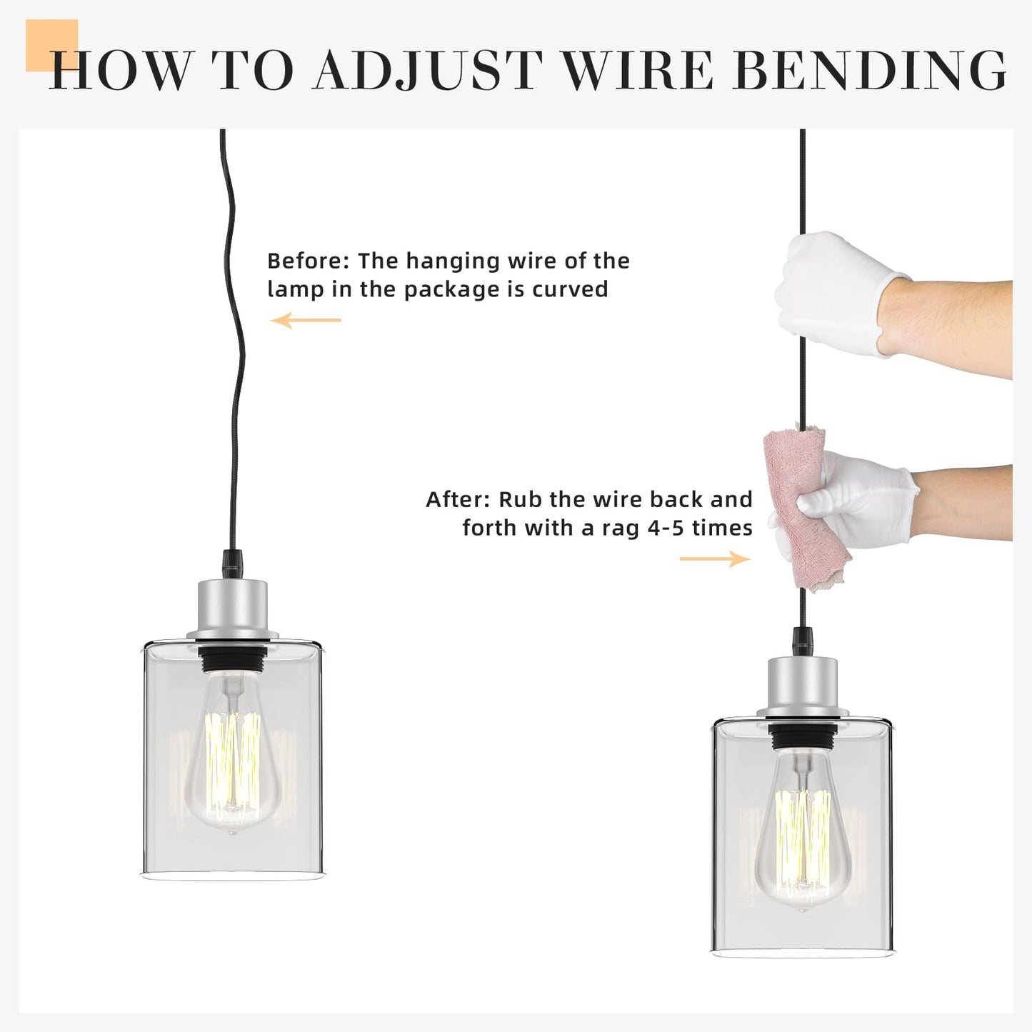 Pendant Light Kitchen Island Lighting 3 Pcs  With Bulb & Clear Glass Shade - 59 Inch Hanging Cord Farmhouse Hanging Lighting Fixture For Dining Room Bedroom Hallway - Brushed Nickel